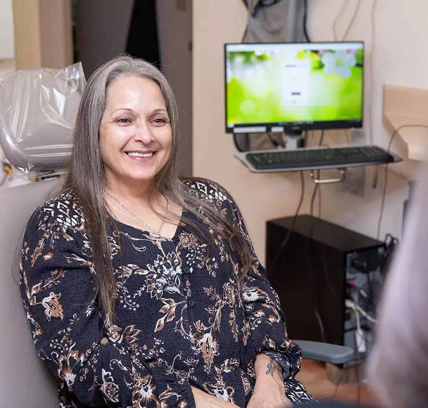 Smiling patient at our Pleasanton office