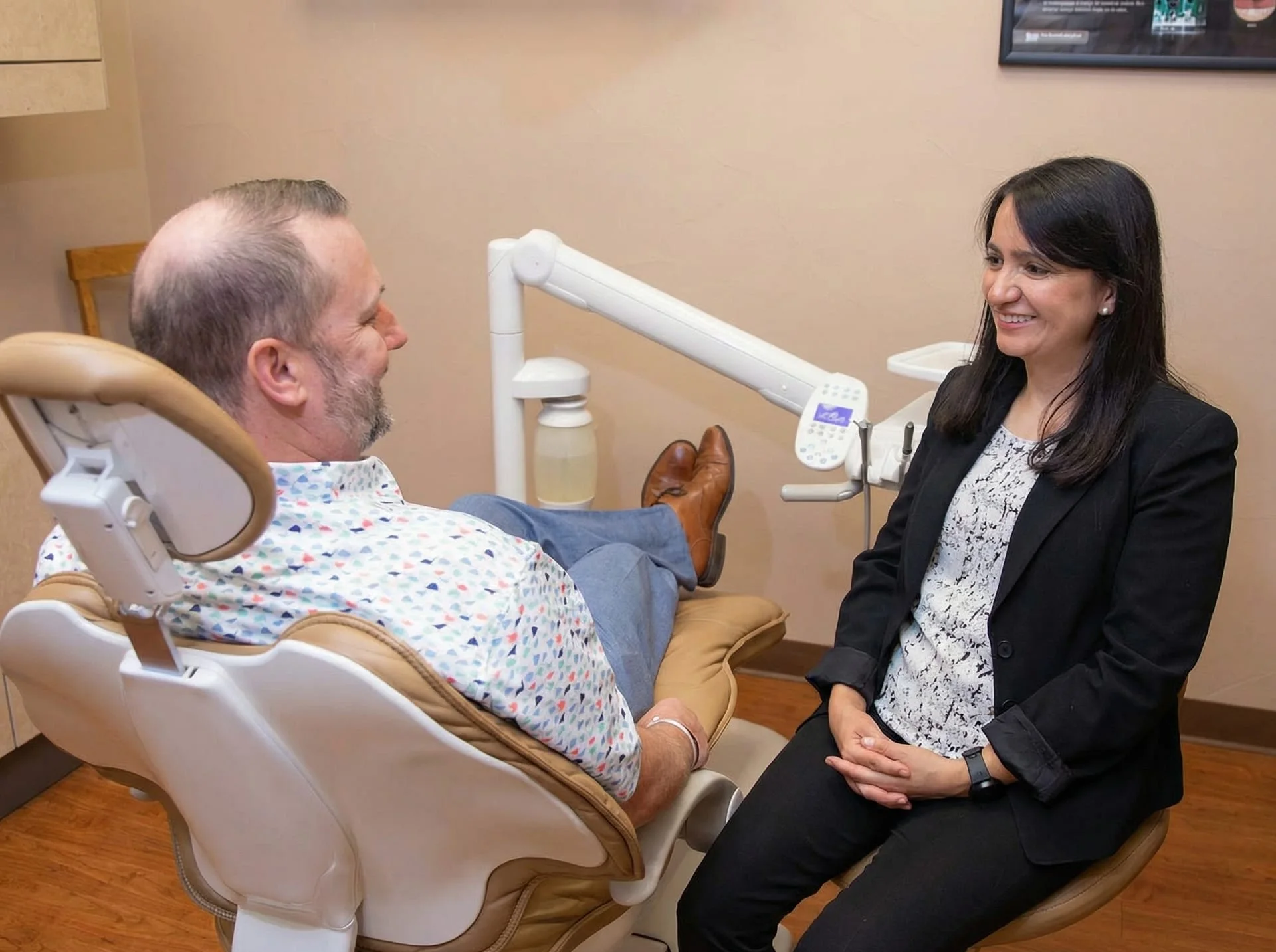 Dr. Angela Gomez with a patient at our Leon Springs office